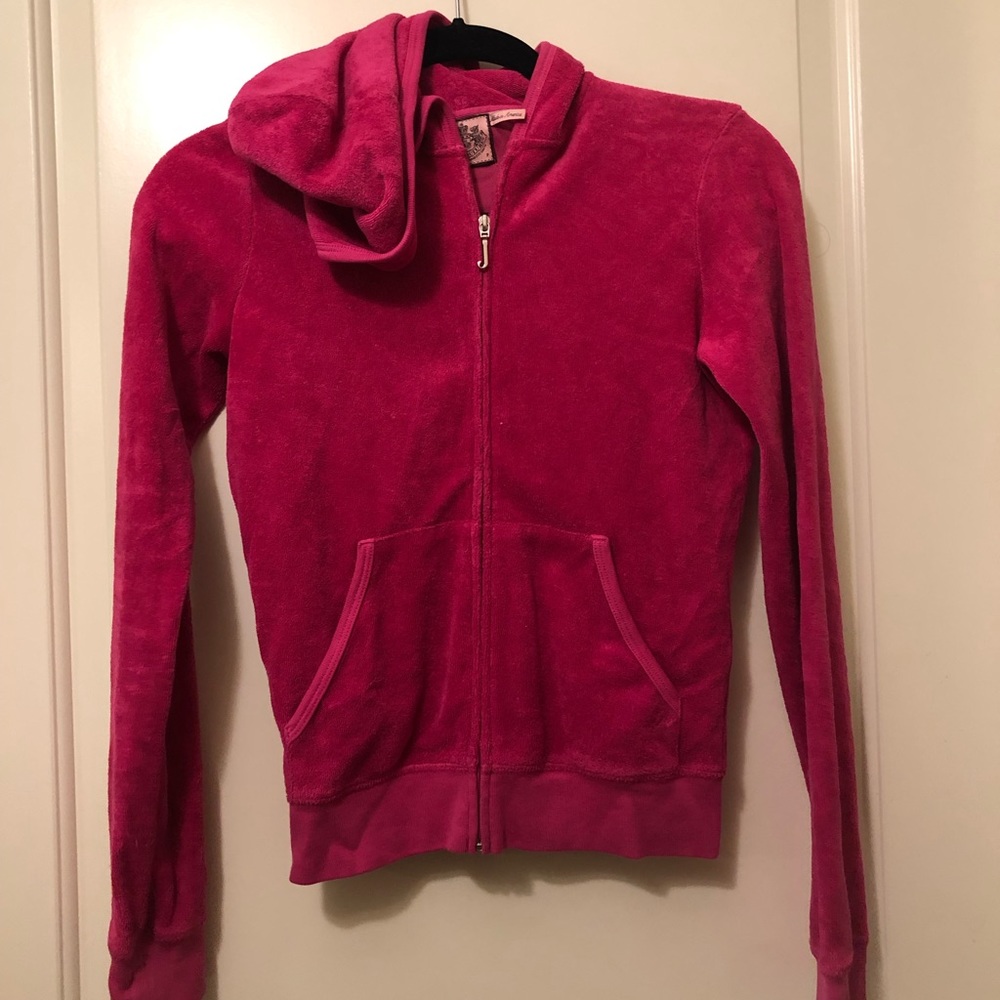 JUICY COUTURE TERRY CLOTH HOODED TRACK JACKET